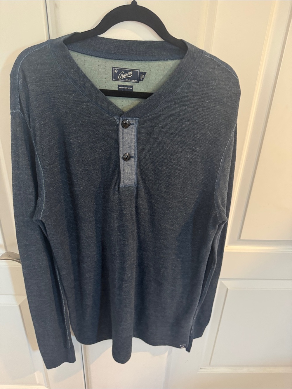 croft & barrow Men's Long-Sleeve Henley in Slate Blue